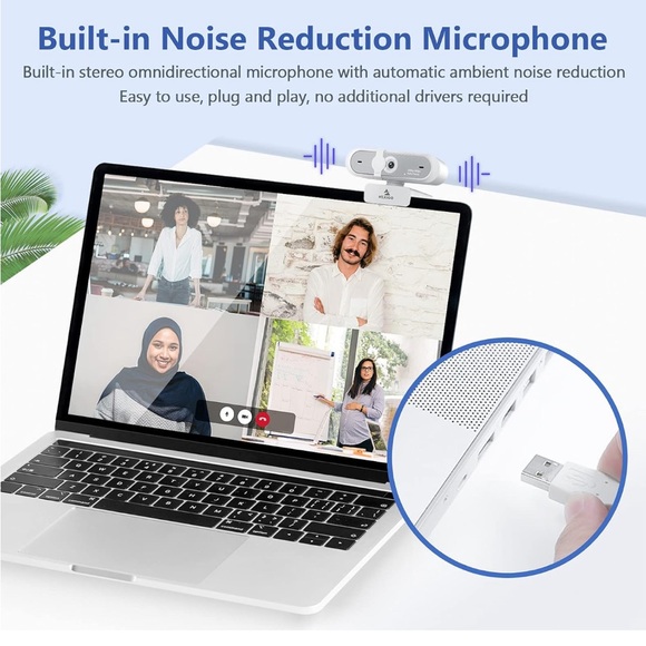 Full HD 1080P White Webcam - Picture 4 of 7